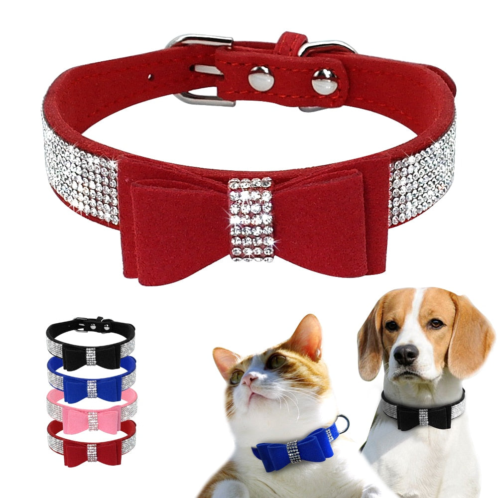 Rhinestone Dog Collar with Leash, Epesiri Bling Dog Collar, Bling Diamond  Dog Collar, Sparkling Collars for Dog, Fancy Cat Collar with Cotton for